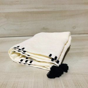 Opalhouse Embroidered Hem Hand Towel Cream Tassels